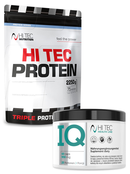 Hi Tec Protein - 2250g + IQ 60 kapsułek gratis