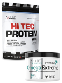 Hi Tec Protein - 2250g + Omega Extreme - 60 kapsułek